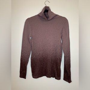 Athleta Turtleneck Purple Flurry Blizzard Gradient Ribbed Size Medium Top